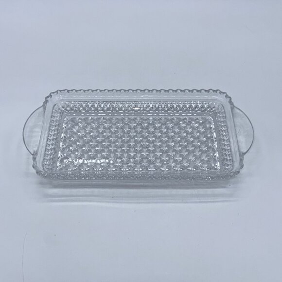 Vintage Wexford  Anchor Hocking Cream and Sugar/Relish/Rolling Tray 9 7/8” - Picture 2 of 8